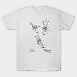 Billiard Bridge Vintage Patent Hand Drawing T-Shirt